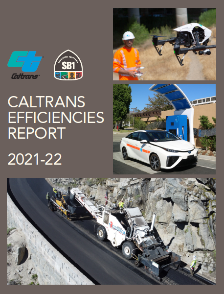 Caltrans Fiscal Year 2021-22 Efficiencies Report cover.